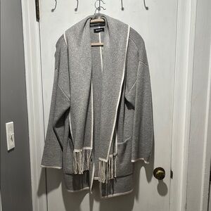 NAADAM Camino wool cashmere cardigan with built in scarf sweater